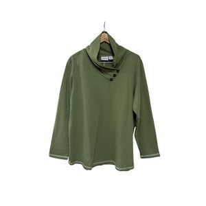 Vermont Country Store Green Pullover French Terry Sweatshirt Top 1X